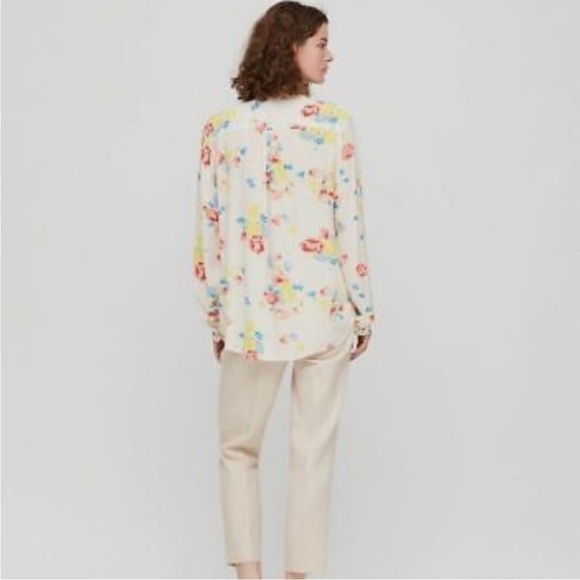 UNIQLO Rayon Crepe Tie Long Sleeve Blouse (INES DE LA FRESSANGE), natural - Picture 2 of 14